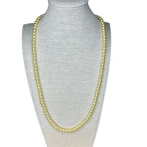 Vintage Faux Pearl Necklace Length 25” Spring Ring Closure Retro Pinup
